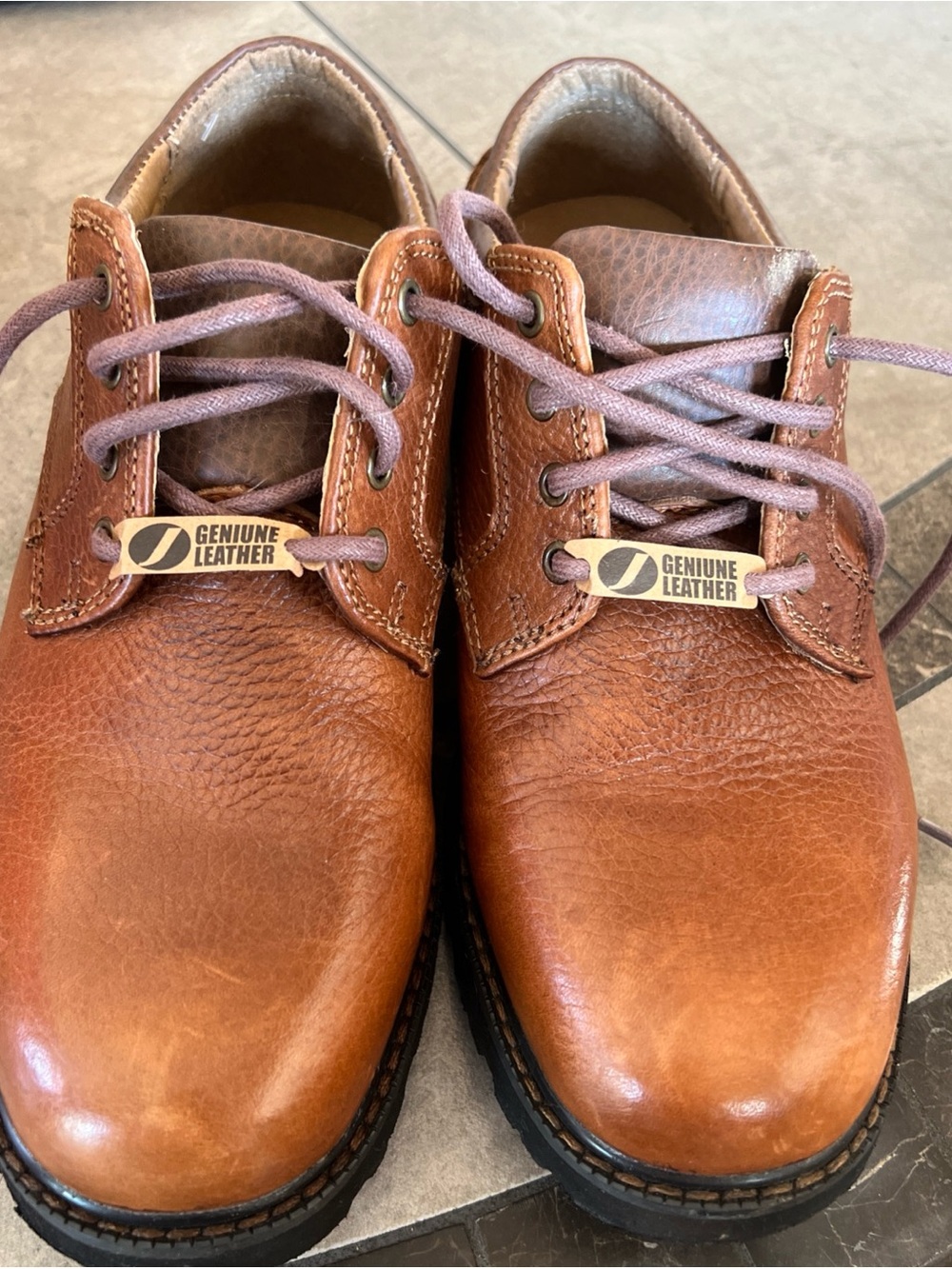Men’s Brown Leather Casual Shoe Jarman mens size 9